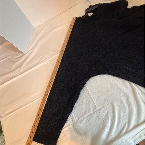 Lane Bryant Size 26/28 Oversized Chunky Knit Sweater Black Textured Lagenlook - Picture 7 of 10